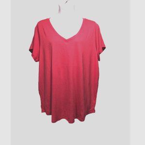 NWOT Torrid Classic Fit Signature Jersey V-Neck T-Shirt Dark Pink Plus 1X